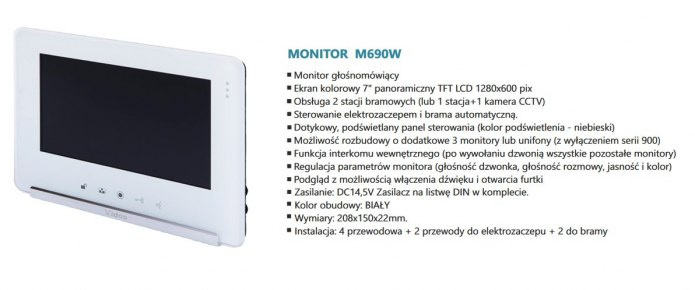 VIDOS M690W – Monitor wideodomofonu